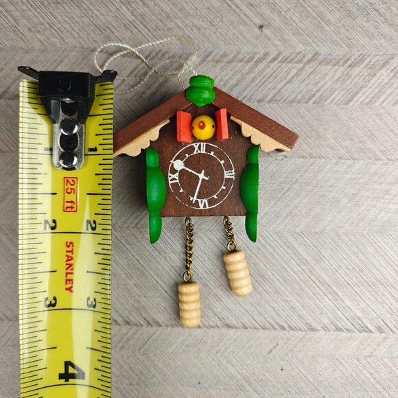 Vintage Miniature Christian Ulbricht? Wooden Cuckoo Clock Christmas Ornament - Picture 3 of 7